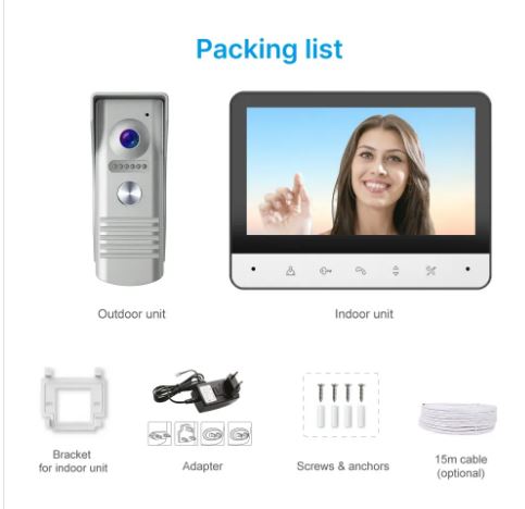 7Inch Wired Video Doorphone (10007804) - Electromann SA