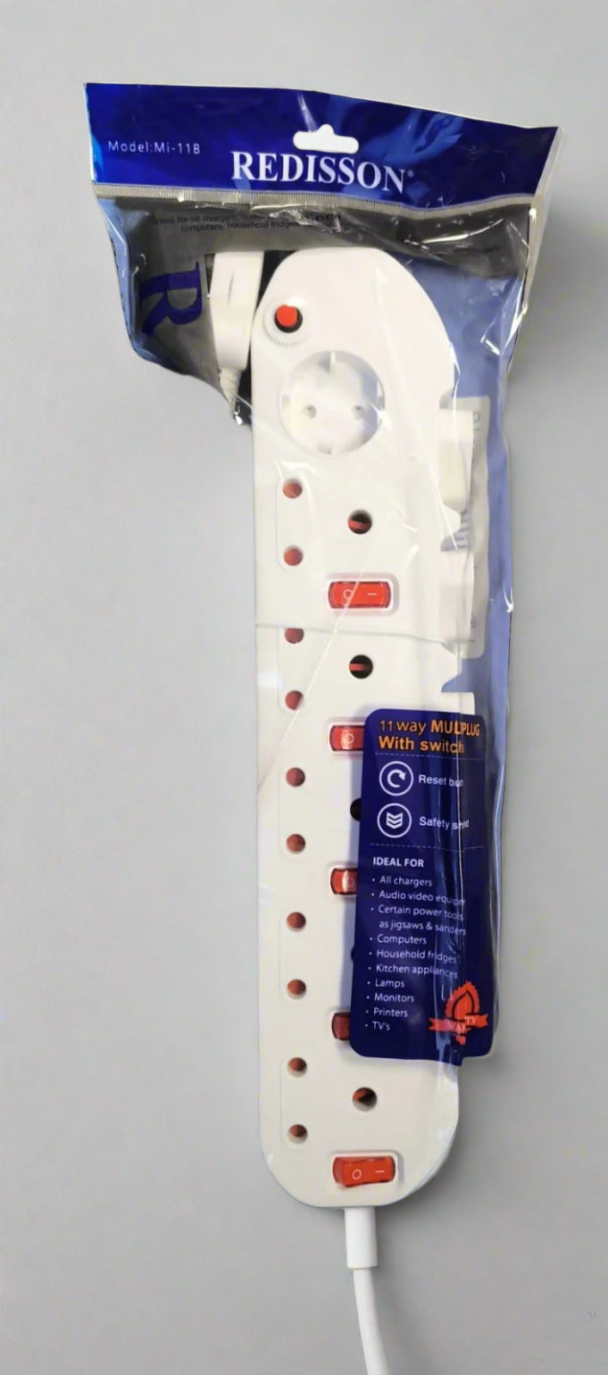 REDISSON 11 Way Switched 5x16Amp 6x5Amp 220v Multi-Plug - Electromann SA