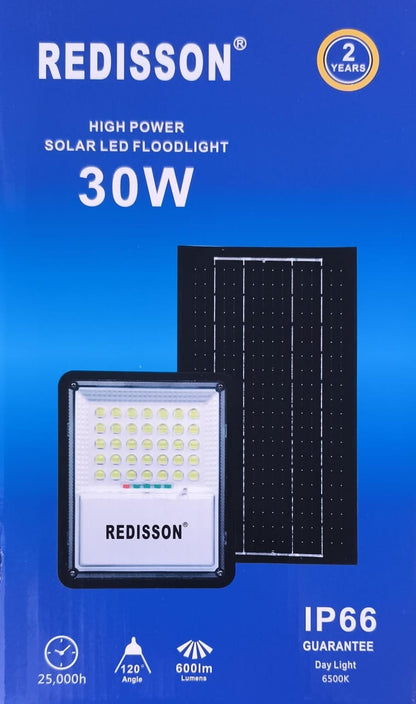 Redisson 30Watt *High Quality* SOLAR Outdoor LED Flood Light - Electromann SA