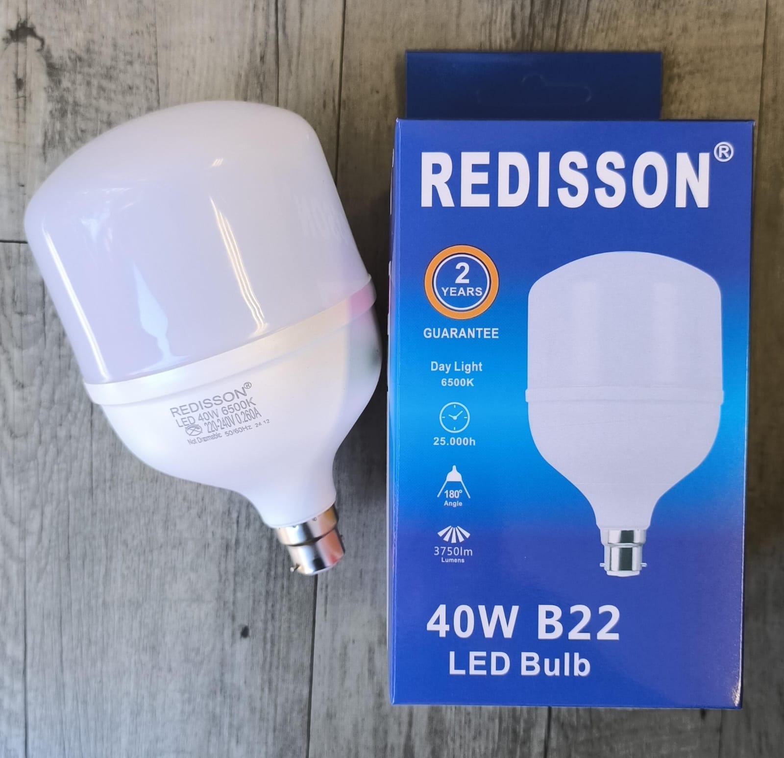 REDISSON 220v AC 40Watt B22 (Push and Twist Type) 6500K Cool White LED Bulb - Electromann SA