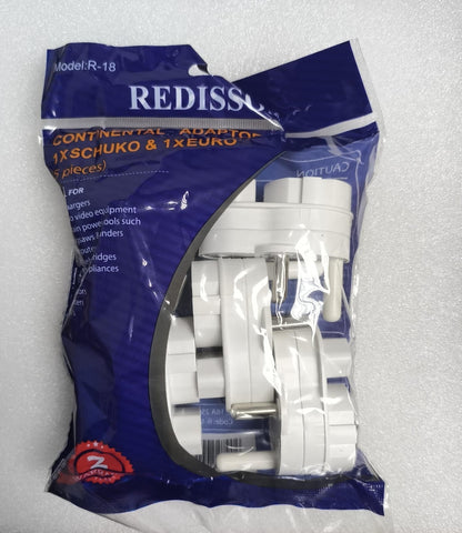 REDISSON R-18 Continental 220v Schuko and Euro Multi-Plug Adapter (10007703) - Electromann SA