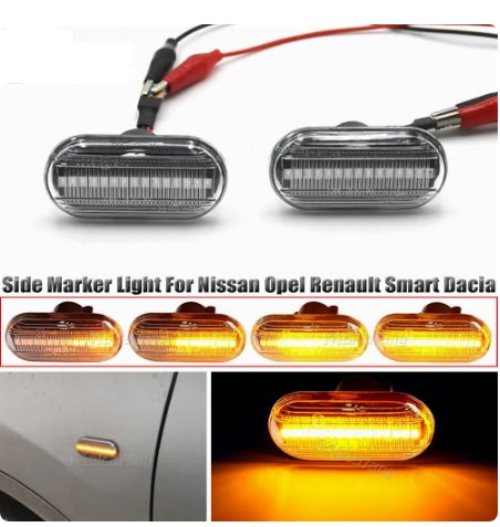 Smart Sequential Flashing LED Turn Signal Side Marker Light for Renault