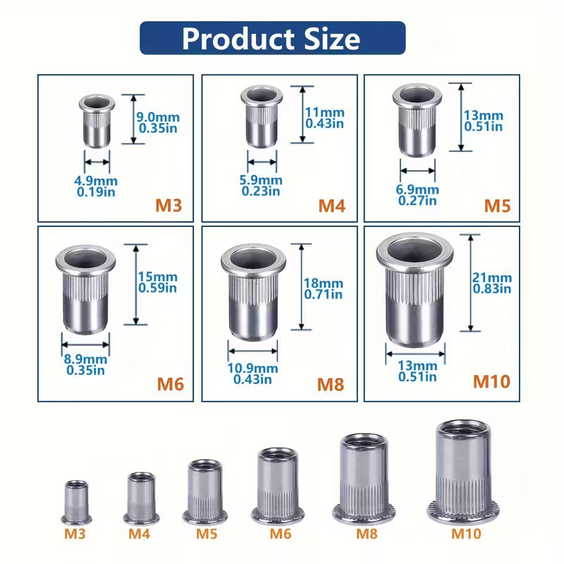 205pcs Rivet Nut Sorting Tool Set (10004595) - Electromann SA