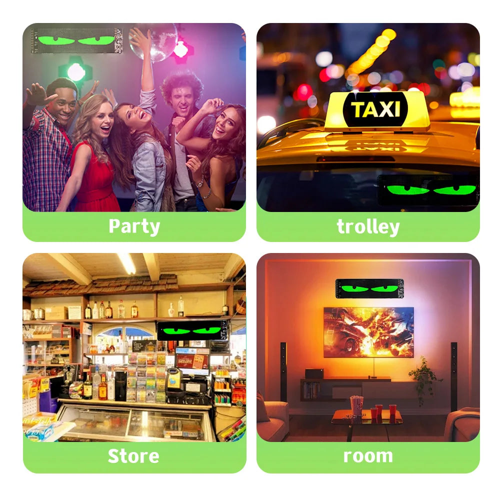 Smart LED flexible Screen Car Sticker with Scrolling Electronic Characters - Remote Control and App Controlled - Electromann SA