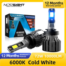 NOVSIGHT N39 H7 LED Car Headlight Kit 6000K 10000LM 72W (10007701) - Electromann SA