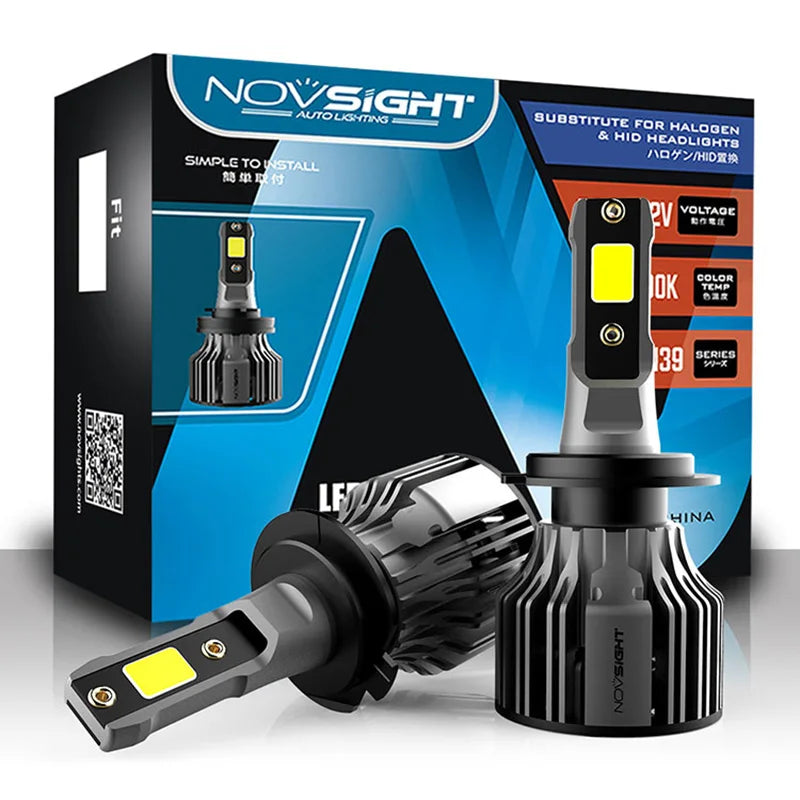 NOVSIGHT N39 H7 LED Car Headlight Kit 6000K 10000LM 72W (10007701) - Electromann SA