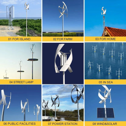 3KW Vertical Axis Maglev Wind Turbine Free Energy Household Wind Turbine Low Speed Low Noise - Electromann SA
