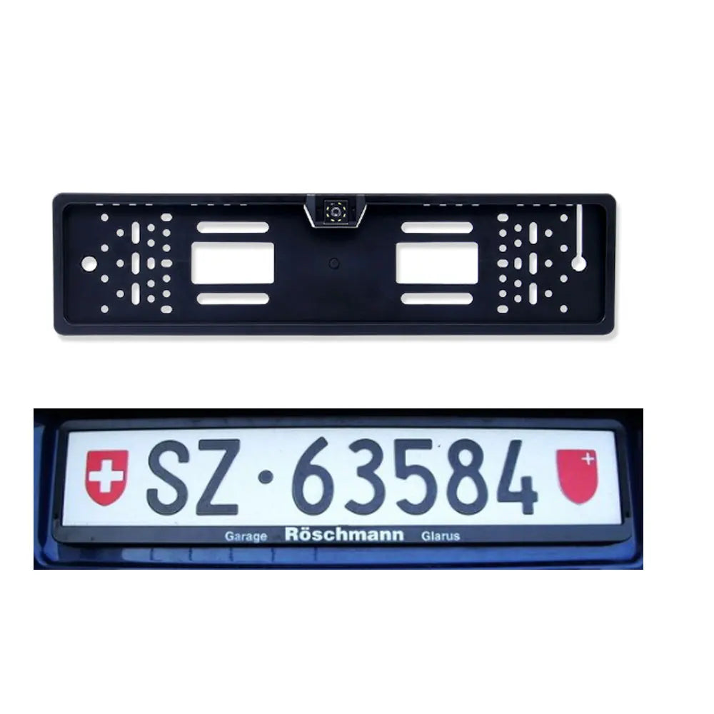 Car Rear View Camera EU European License Plate Frame Waterproof Night Vision 8 LED light (10005069) - Electromann SA