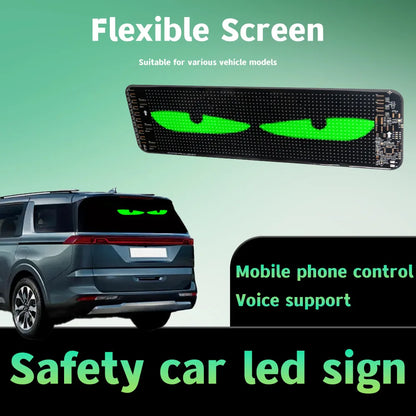 Smart LED flexible Screen Car Sticker with Scrolling Electronic Characters - Remote Control and App Controlled - Electromann SA
