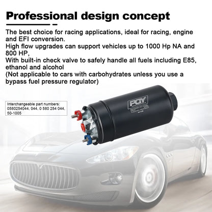 EFI 380LPH 1000HP TOP QUALITY External Fuel Pump E85 Compatible - Electromann SA