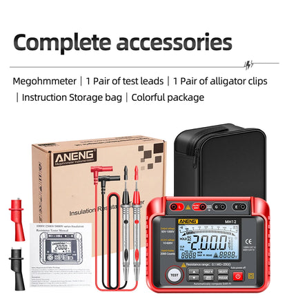 ANENG MH12 Insulation resistance meter Megohmmeter - Electromann SA