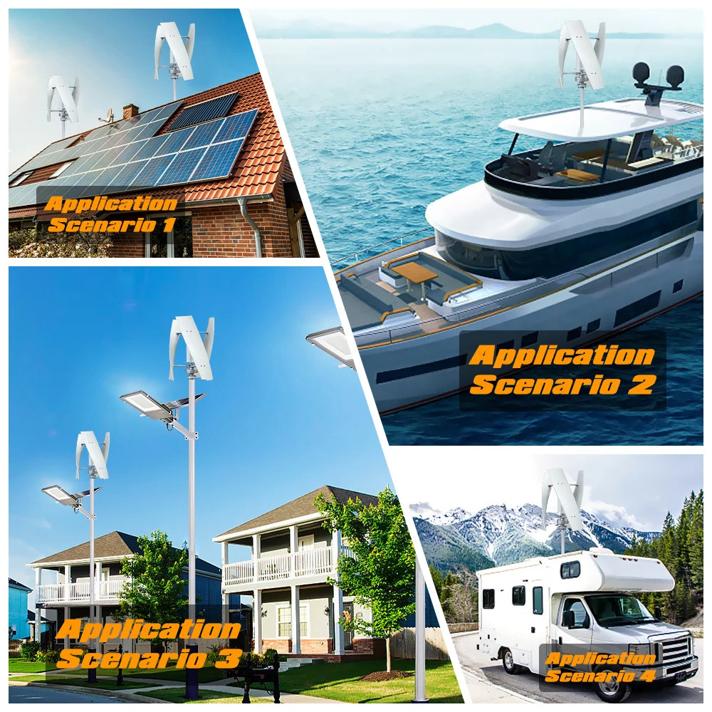 3KW Vertical Axis Maglev Wind Turbine Free Energy Household Wind Turbine Low Speed Low Noise - Electromann SA
