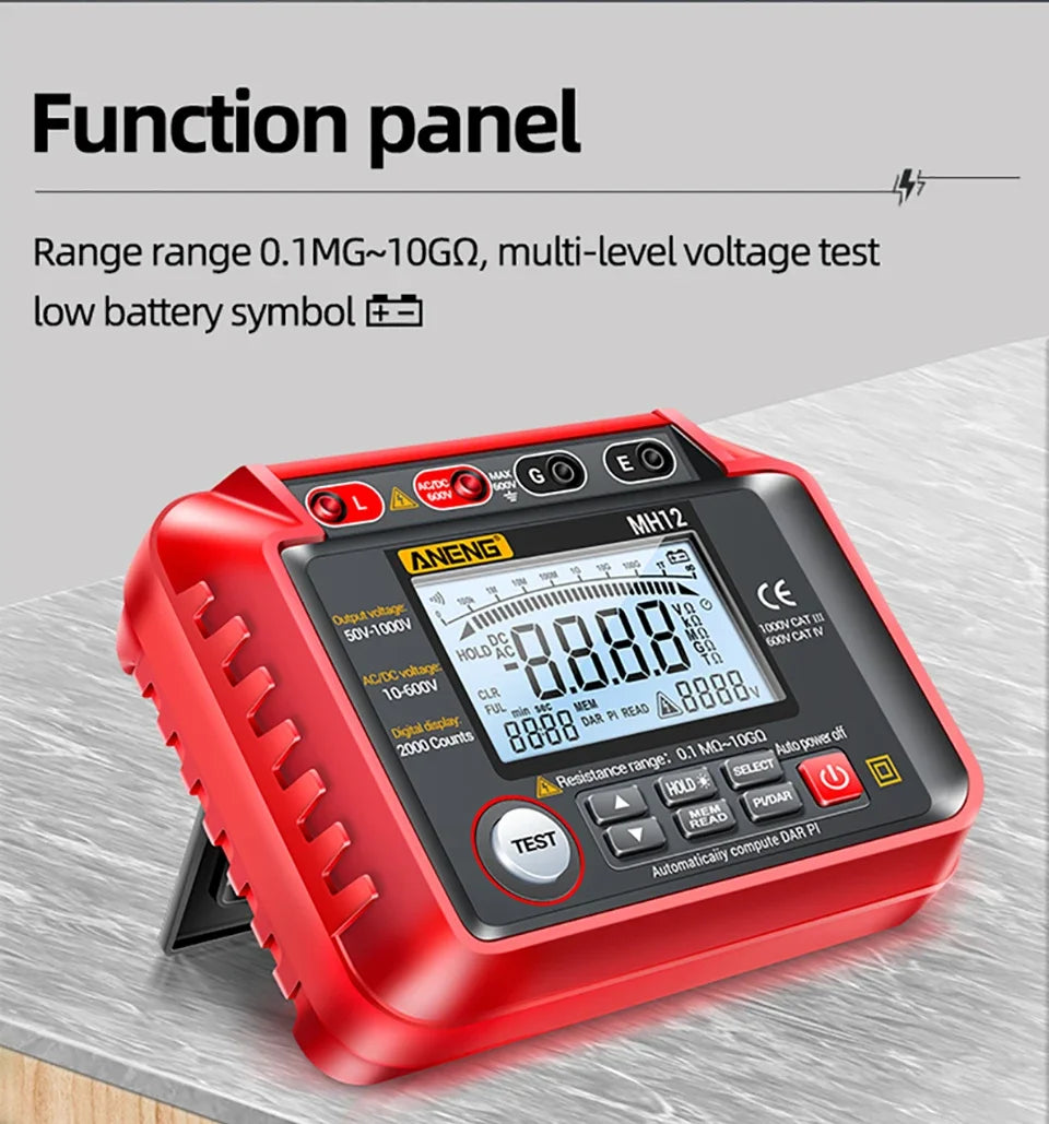 ANENG MH12 Insulation resistance meter Megohmmeter - Electromann SA