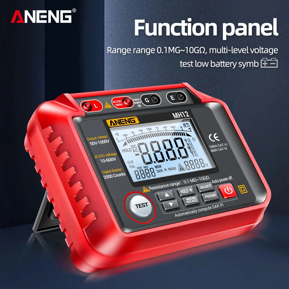ANENG MH12 Insulation resistance meter Megohmmeter - Electromann SA