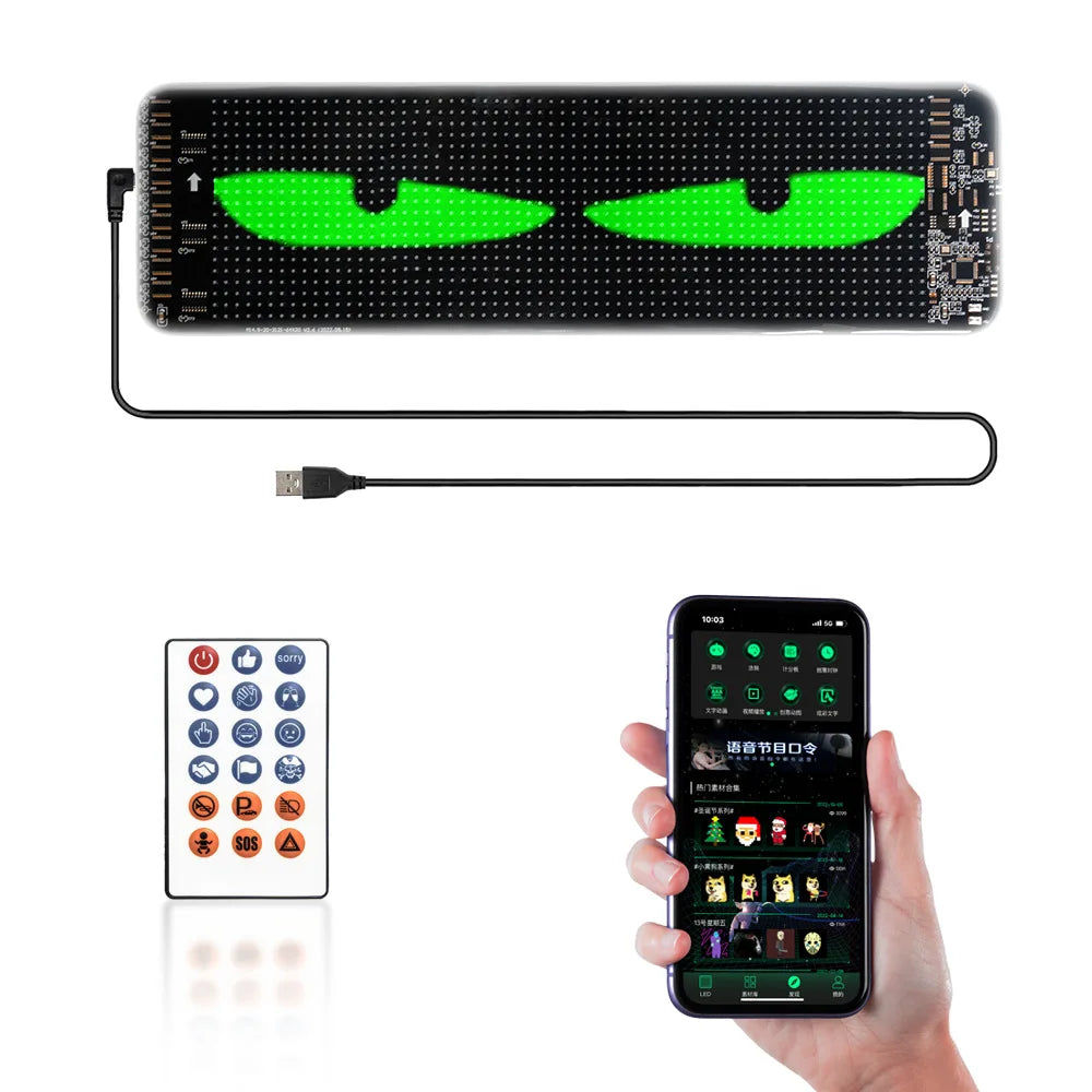 Smart LED flexible Screen Car Sticker with Scrolling Electronic Charac ...