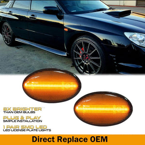 Sequential Clear Led Side Marker Lamps For Subaru Impreza Wrx 02-07