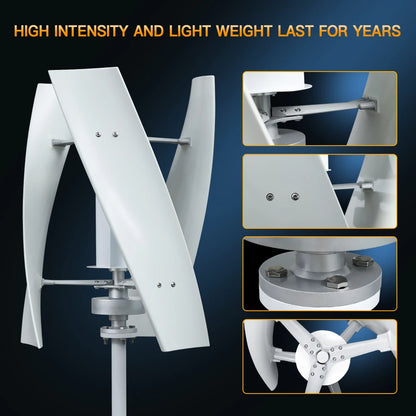 3KW Vertical Axis Maglev Wind Turbine Free Energy Household Wind Turbine Low Speed Low Noise - Electromann SA