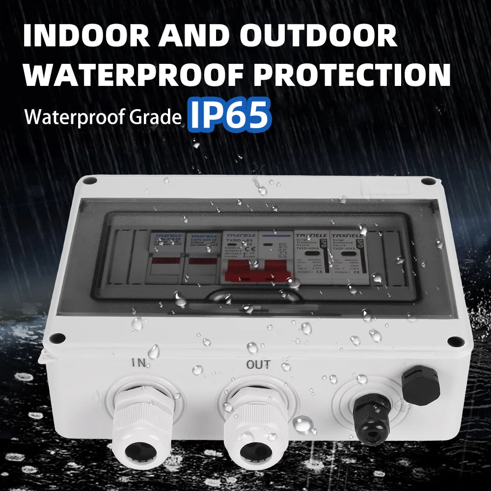 Solar photovoltaic PV DC Combiner Box Surge Lightning Protection 1 input 1 out DC 600V (10007746) - Electromann SA