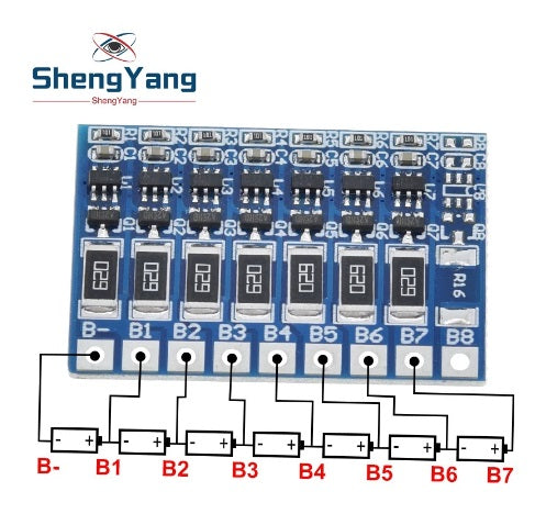 7S 29.4V 4.2V Balance Function Protection Board for Lithium 18650 Batteries