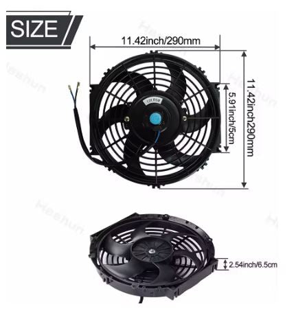 12v 80watt 10 Inch Slim Push/Pull High Performance Electric Radiator Cooling Fan - Electromann SA