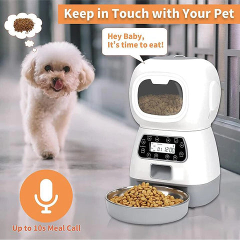 3.5Lit Smart Automatic Dog and Cat Feeder - Convenient and Reliable Solution for Timely Pet Meals