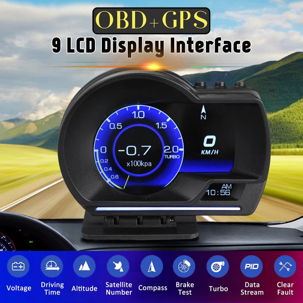 Smart Car OBD2 GPS Gauge HUD Head-Up Digital Display