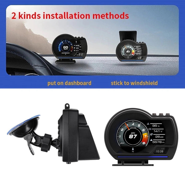 Smart Car OBD2 GPS Gauge HUD Head-Up Digital Display