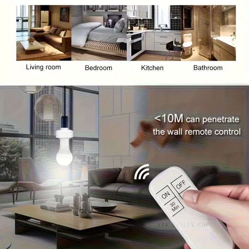 Smart Remote Control E27 Screw Base Lamp Timer Controller - Electromann SA