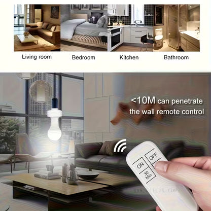 Smart Remote Control E27 Screw Base Lamp Timer Controller - Electromann SA