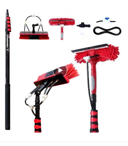 20ft Water Fed Pole Brush with Squeegee Solar Panel/Window Cleaning Kit