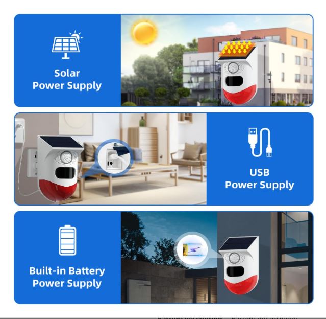 Solar Motion Remote Controlled Sensor Alarm (10004131) - Electromann SA