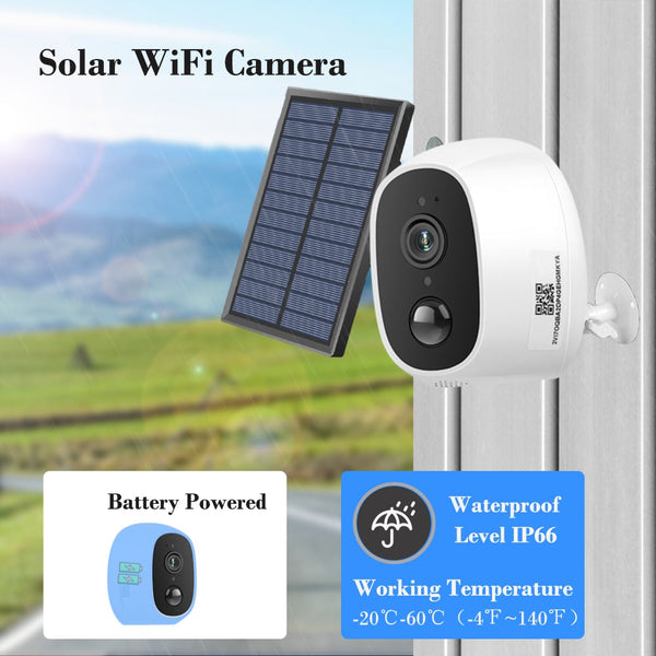 Solar Powered Wireless WiFi  Outdoor IP Camera