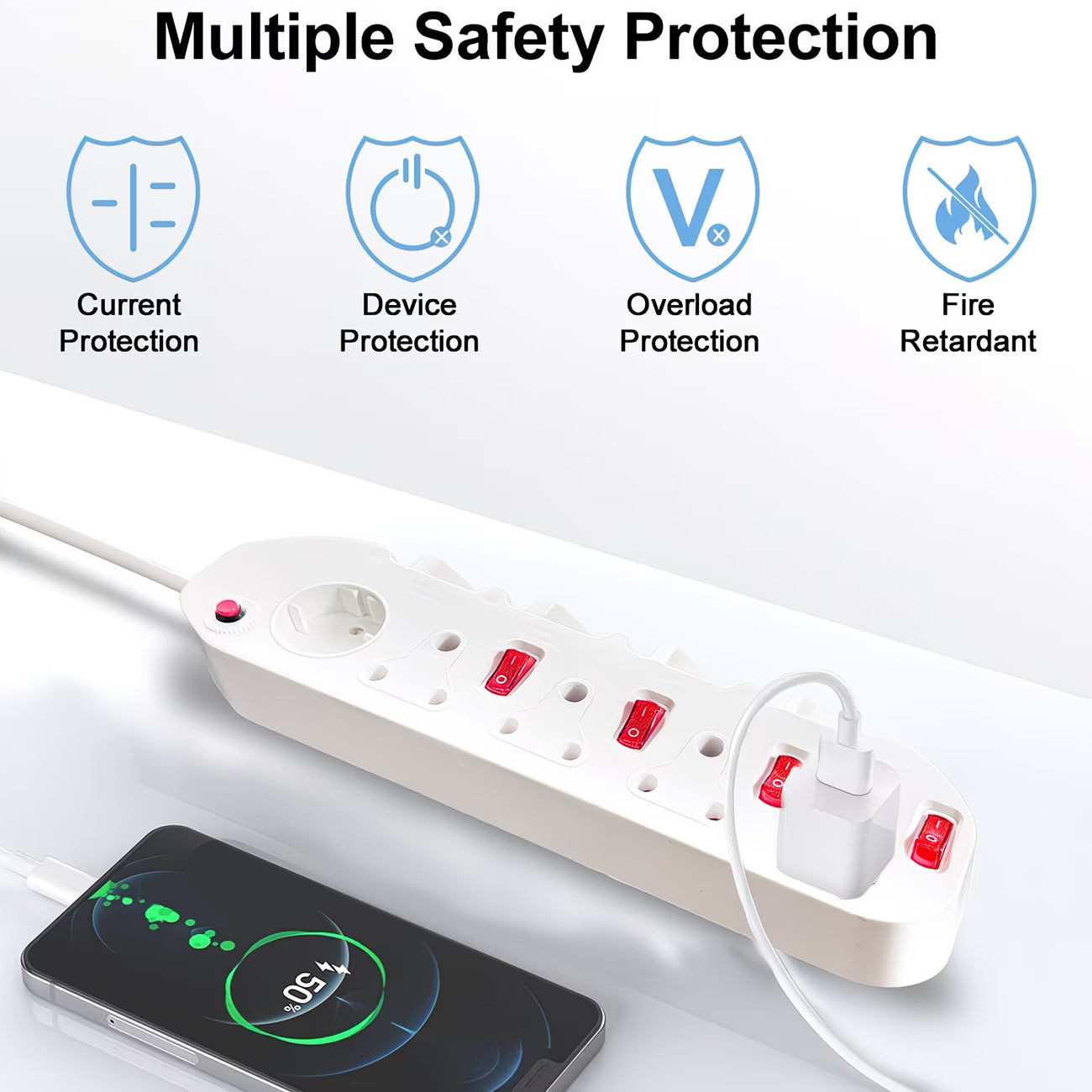 REDISSON Mi-11B 11 Way Switched 5x16Amp 6x5Amp 220v Multi-Plug (10007604) - Electromann SA