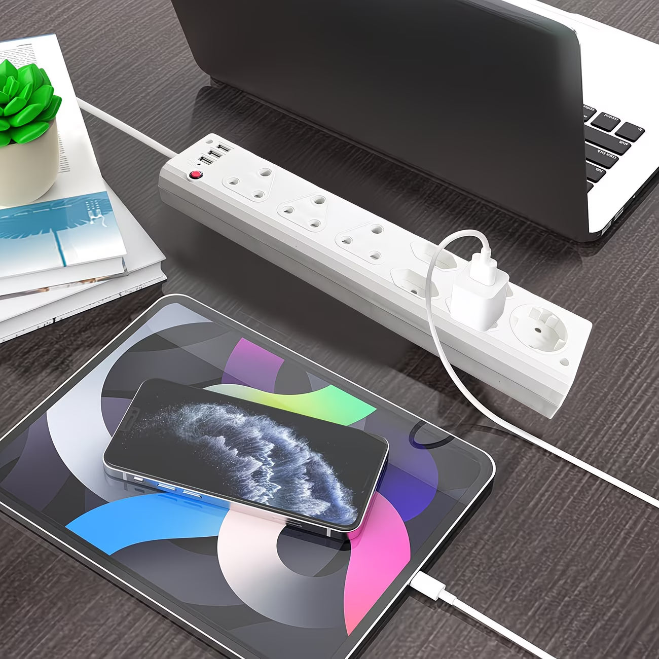 Redisson 11 Way Multi-Plug: 3x16Amp 5x5Amp 220v + 3x 2.1Amp USB Ports Power Strip (10006732) - Electromann SA