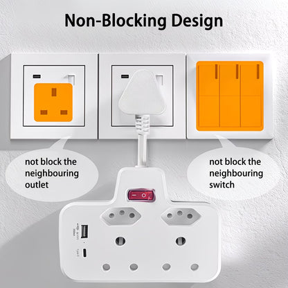 REDISSON RN-04 USB 4 Way Multiplug with USB+Type-C (10007511) - Electromann SA