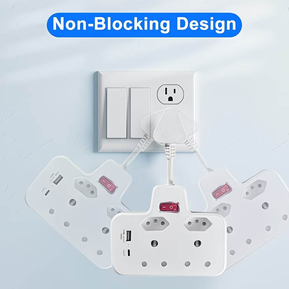 REDISSON RN-04 USB 4 Way Multiplug with USB+Type-C (10007511) - Electromann SA