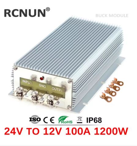 RCNUN High Power 24V to 12V 100A Step Down DC DC Voltage Converter