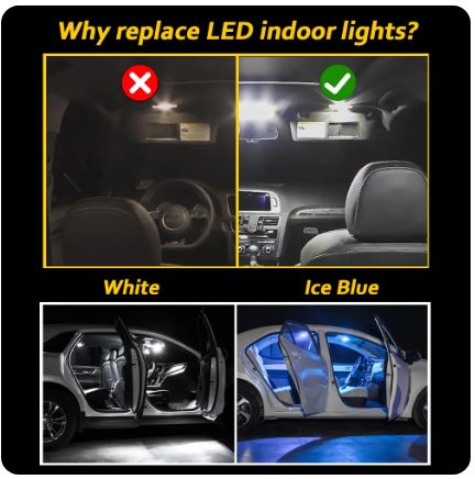 MDNG 10Pcs Canbus LED Interior Map Dome Reading Light Kit For Subaru WRX 2015 to 2022