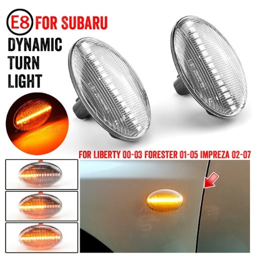 Sequential Clear Led Side Marker Lamps For Subaru Impreza Wrx 02-07