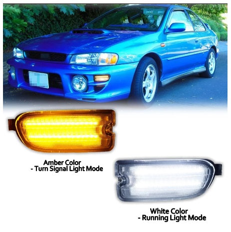 Front Bumper Sequential Amber Turn Signal Lights for Subaru GC8