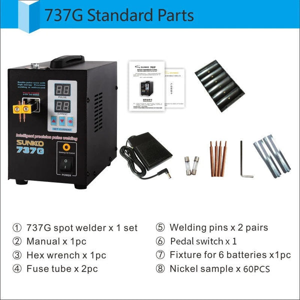 I-SUNKKO 737G 220V Lithium Battery Spot Welder - Ithuluzi Lokushisela Elinamandla Nelisebenzayo