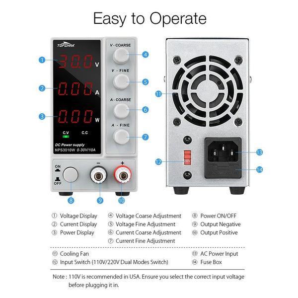 WANPTEK NPS605W 0-60V 0-5A 300W Adjustable Digital DC Power Supply