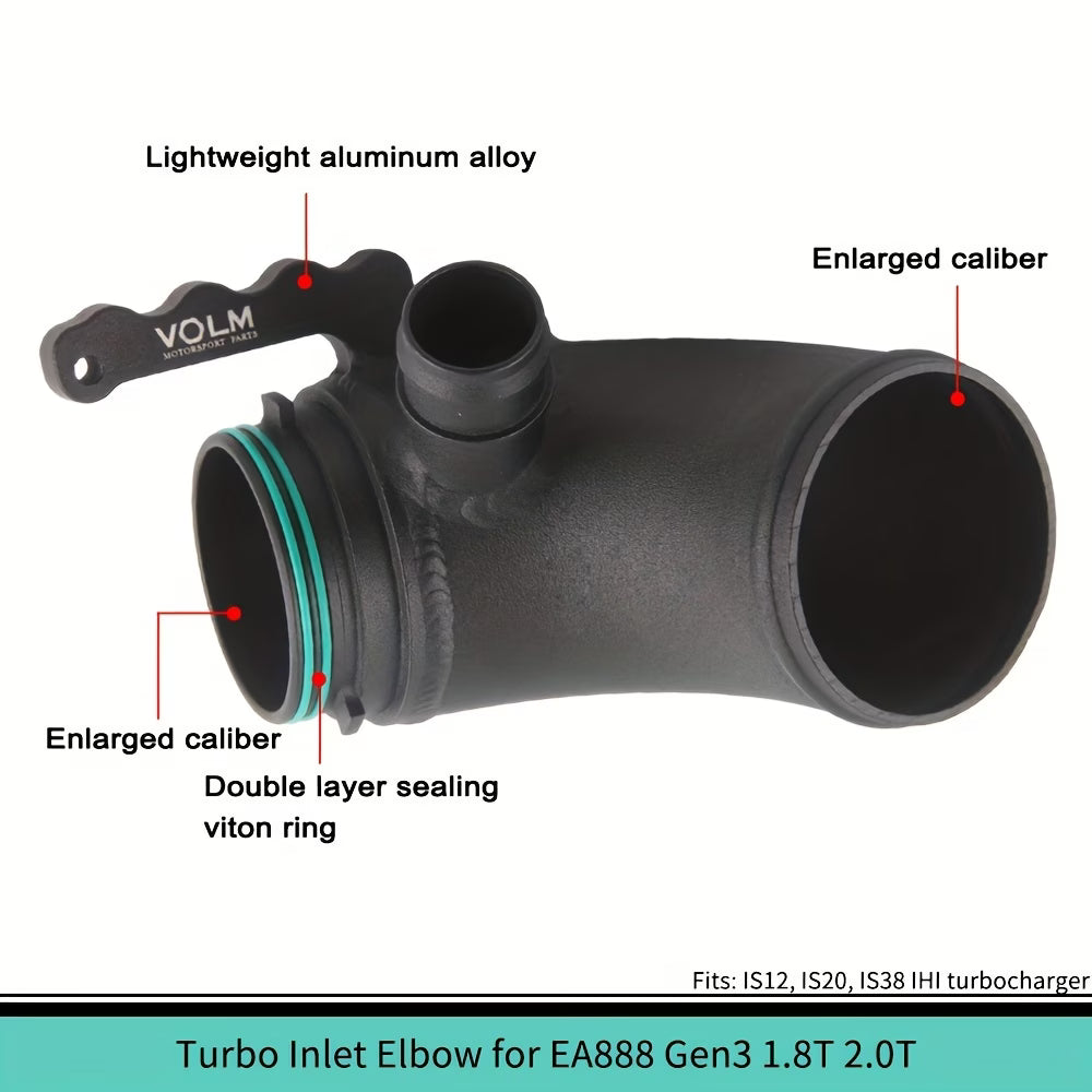 High Velocity Inlet Turbo Elbow Pipe for Golf Mk7 GTI R Audi S3 A3 TT 1.8T 2.0T - Electromann SA