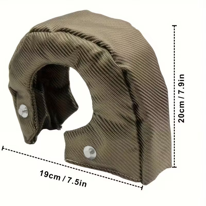 Turbocharger Blanket Titanium Color - T3 Turbocharger Heat Shield Thermal Cover with Two Fastening Spring Clips - (10005368) - Electromann SA