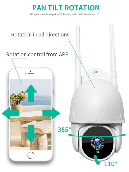 Tuya 5G/2.4Ghz WIFI PTZ 2MP Outdoor Camera