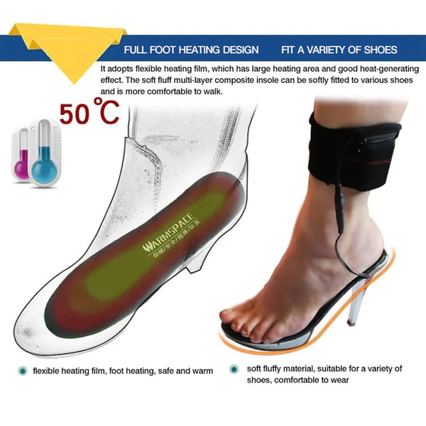 USB Electric Heated Shoe Insole Kit - Keep Your Feet Warm and Cozy