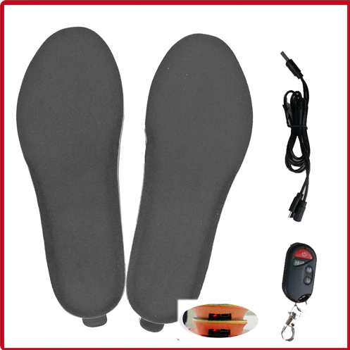 USB Remote Controlled Electric Heated Shoe Insole Kit - Keep Your Feet Warm in Cold Weather