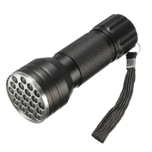 21 LEDs uv395 Portable Aluminum UV Ultra Violet Flashlight for Forensic Investigations and Counterfeit Detection