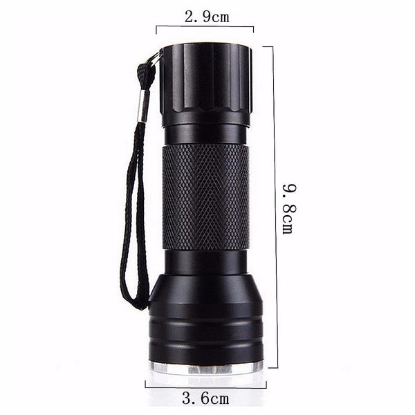 21 LEDs uv395 Portable Aluminum UV Ultra Violet Flashlight for Forensic Investigations and Counterfeit Detection