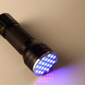 21 LEDs uv395 Portable Aluminum UV Ultra Violet Flashlight for Forensic Investigations and Counterfeit Detection